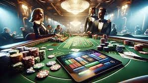 Texas Hold'em Bonus live dealer table interface on gacorbet55 mobile app